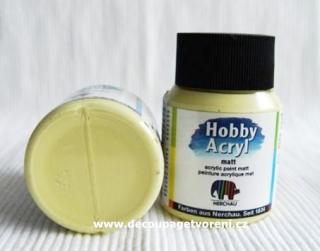 Hobby Acryl matt PASTELOVĚ ŽLUTÁ,  59 ml