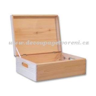 Dřevěný box LOTA 40x30x15 cm, s víkem
