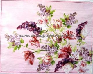 Alžbětina kytice RŮŽOVÁ, papírové prostírání 33x42cm