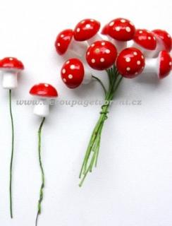 Muchomůrky červené malé 1,6 cm STANDARD, 12 ks/bal.