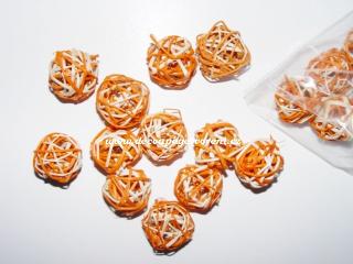 Dekorativní koule ŽÍHANÉ-ORANŽOVÁ 3 cm, 5 ks