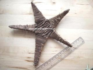 Dekorativní hvězda 20 cm PŘÍRODNÍ, 1 ks