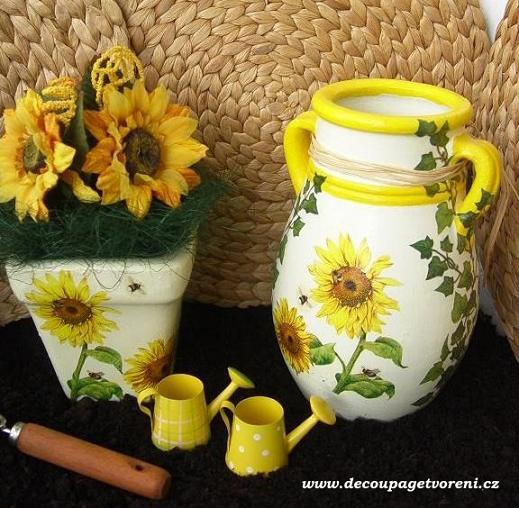 Slunečnice se čmeláky/modrá 25x25 cm, 20 ks/bal.