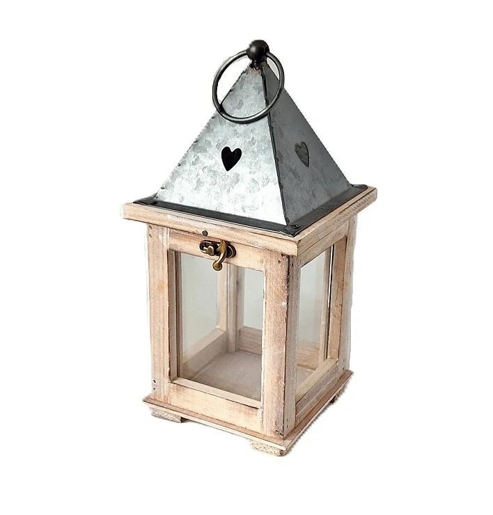 Lucerna 28 cm světlá se srdcem