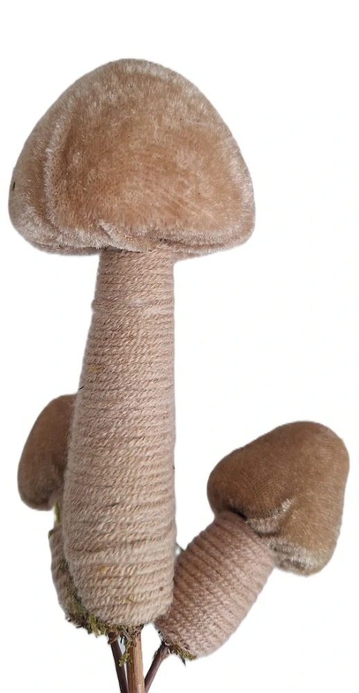 Houby 14 cm semiš latté, 3 ks