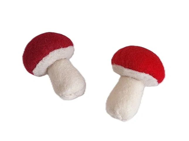 Holubinka 6 cm červená/vínová plsť, 2 ks