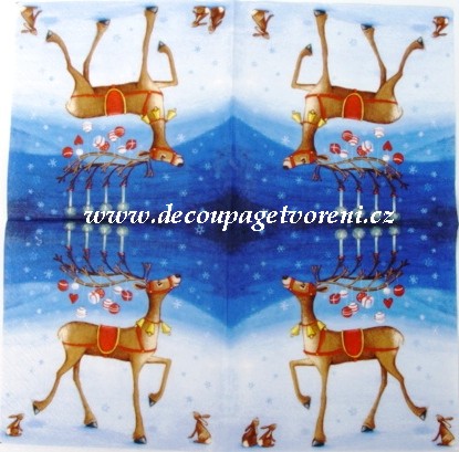 Sváteční jelen se zajíci