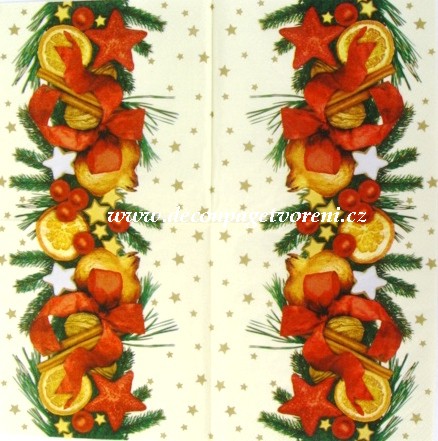 Snop pomeranč, skořice, mašle, aj.