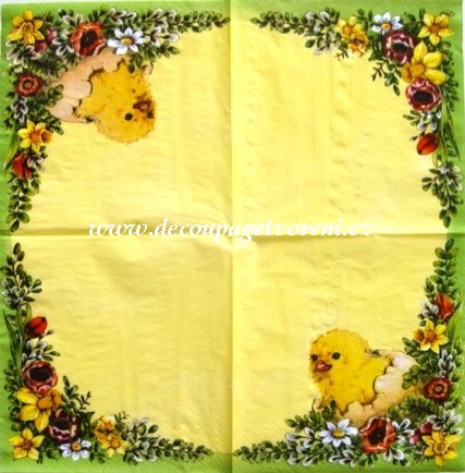 Kuřátko a květiny