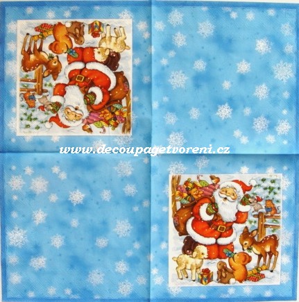 Nadílka pro zvířátka, modrý podklad