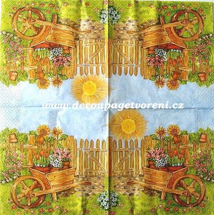 Trakař s květinami