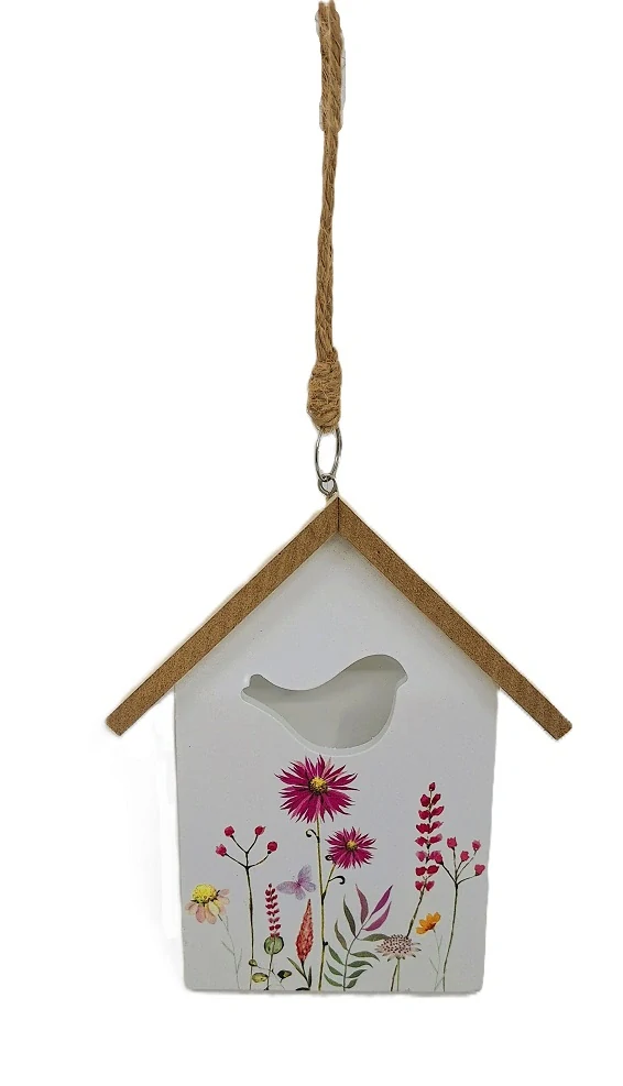 Domek 14,5 cm květinový, ptáček