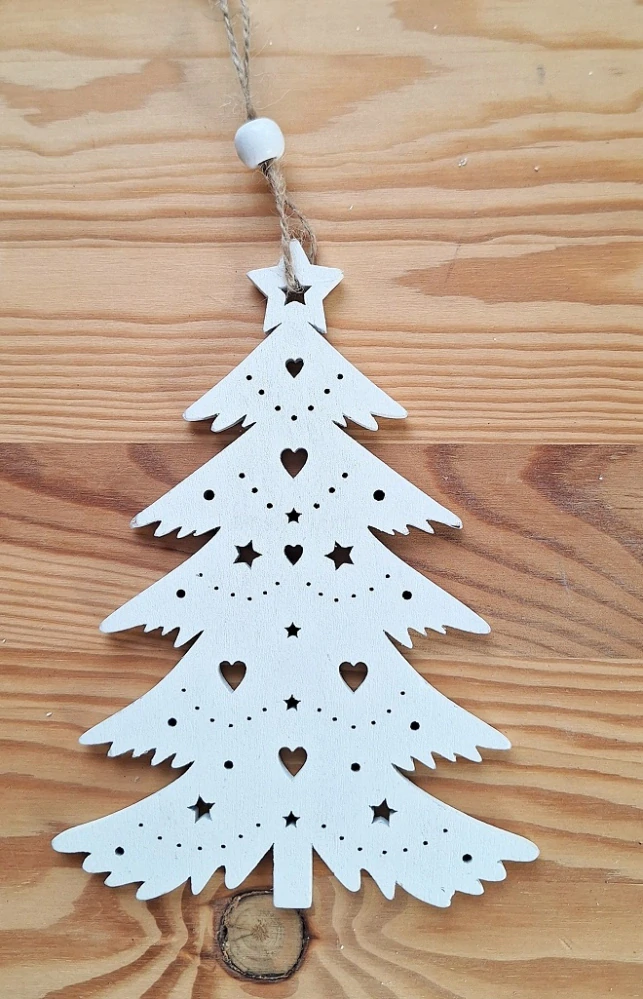 Stromek vánoční 14 cm závěs, bílá