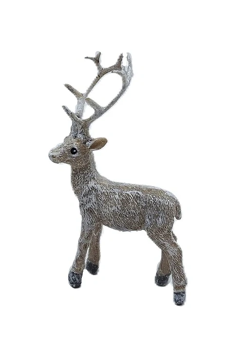 Jelen stojící 13 cm, zimní bílá