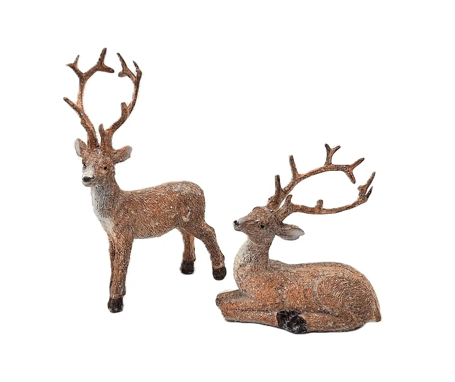 Jelen stojící 13 cm, zimní rezavá