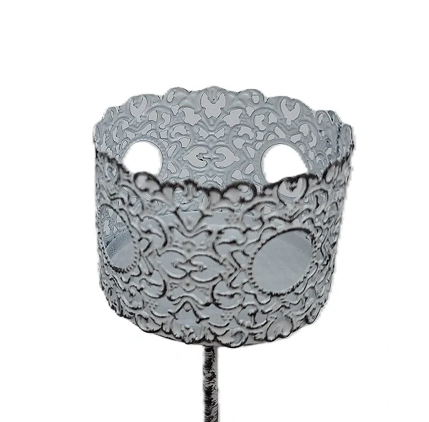 Držák svíček Ø 5,2 cm krajka, bílá