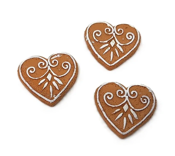 Perníček 3,5 cm srdce, 2 ks