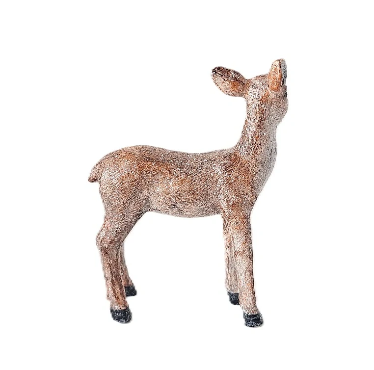 Srna stojící 11 cm zimní rezavá