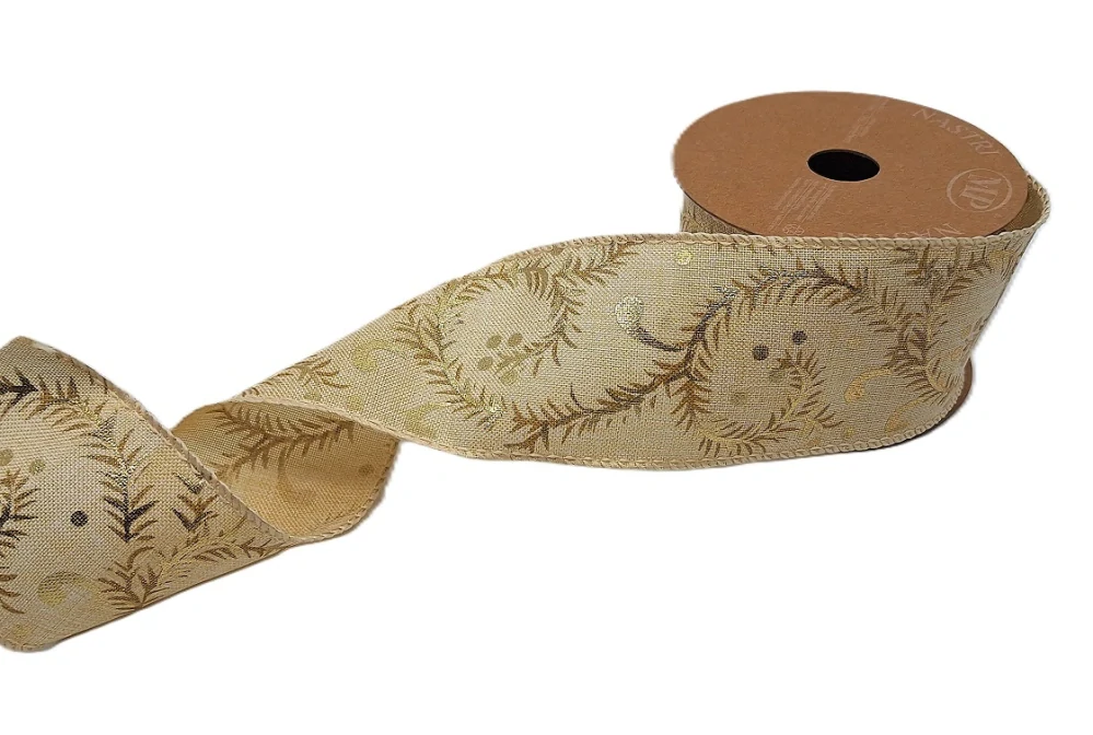 Stuha 63 mm x 1 m, latté jmelí větev