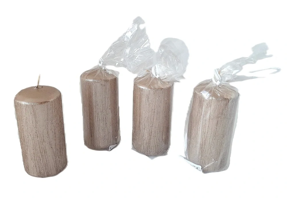 Svíčka 40x80 mm Scratch, perleť latté