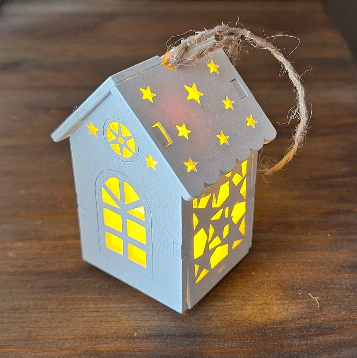 Domek 7,5 cm LED, hvězdy