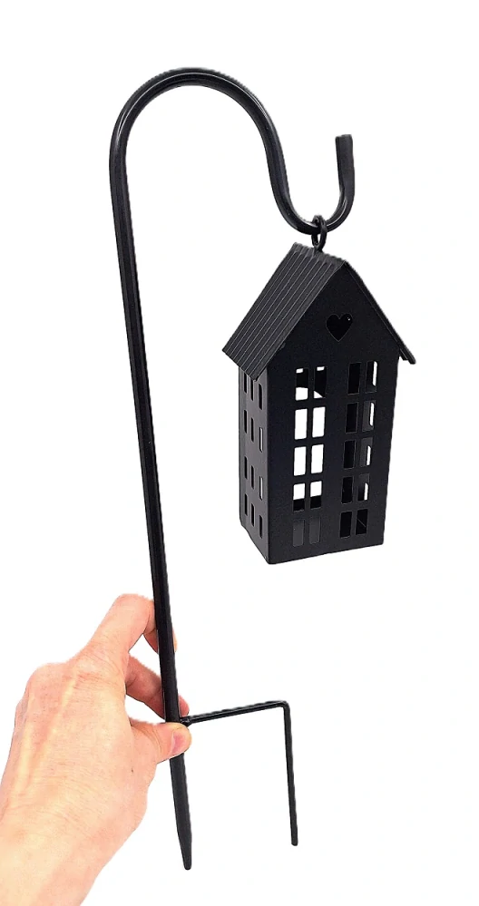 Kovová podpora Plant 40 cm s úchytem, černá