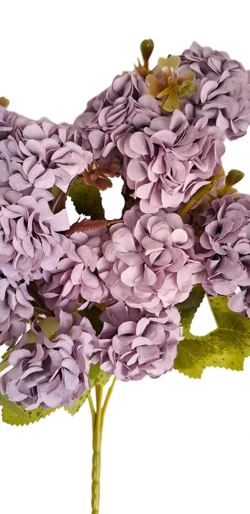 Hortenzie 33 cm mini květ X5, fialová