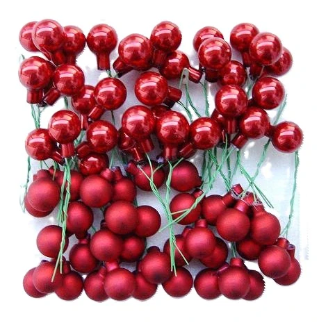 Koule 2 cm červená lesklá/matná, 12 ks