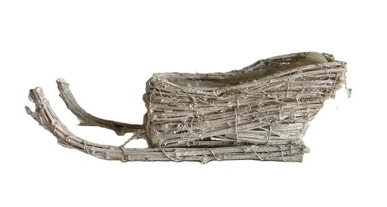 Saně kočárové 34 cm proutí, bílá 