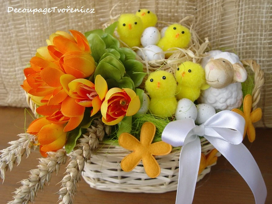 Květy filc 4 cm/3 ks, žlutá