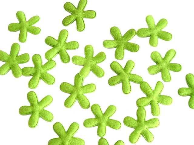 Květy filc 4 cm/3 ks, zelená