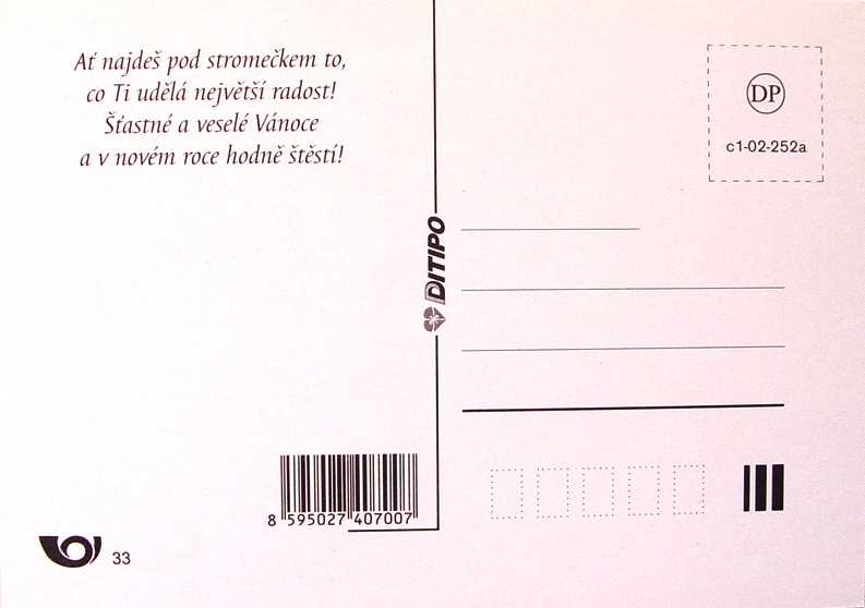 Pohled vánoce: Svíčka