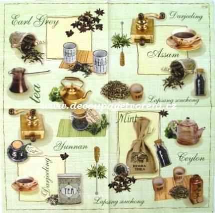 Čajová souprava, zelená