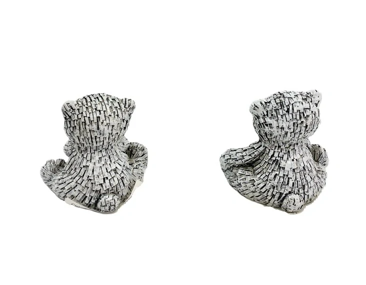 Medvídek 5 cm, šedá/bílá