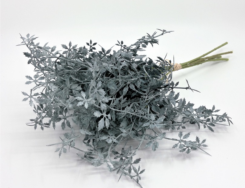 Listoví javoru 41 cm/svazek 3 ks, modro-šedá