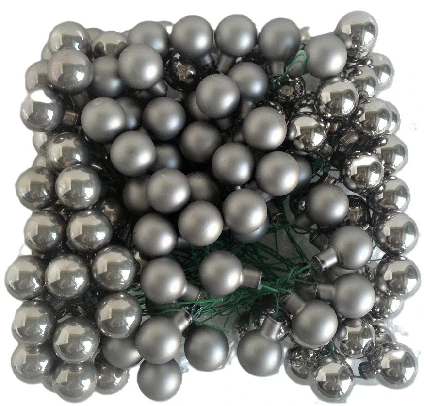 Koule 2 cm šedá titan lesklá/matná, 12 ks