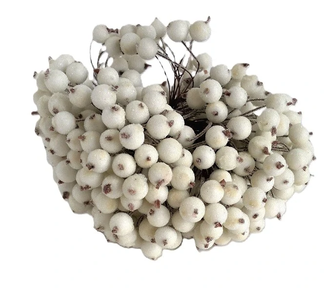 Bobule mrazivé 1,2 cm (bílá), 20 ks