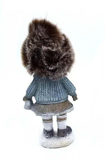 Děti 15 cm modrý svetr/beranice, děvče