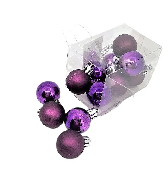 Vánoční koule 3 cm lesklá/matná 12 ks, fialová tmavá
