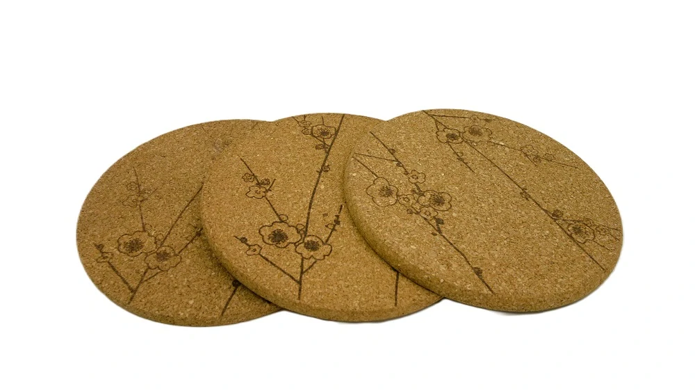 Podložka korek 19 cm, květy