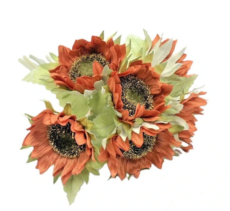 Slunečnice 28 cm/Ø 9 cm svazek 6 ks, červená (06)