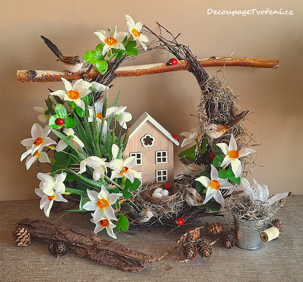 Ptáček 7 cm, bílo-šedo-hnědá