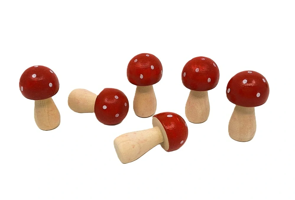 Muchomůrky 4,5 cm dřevo, 3 ks