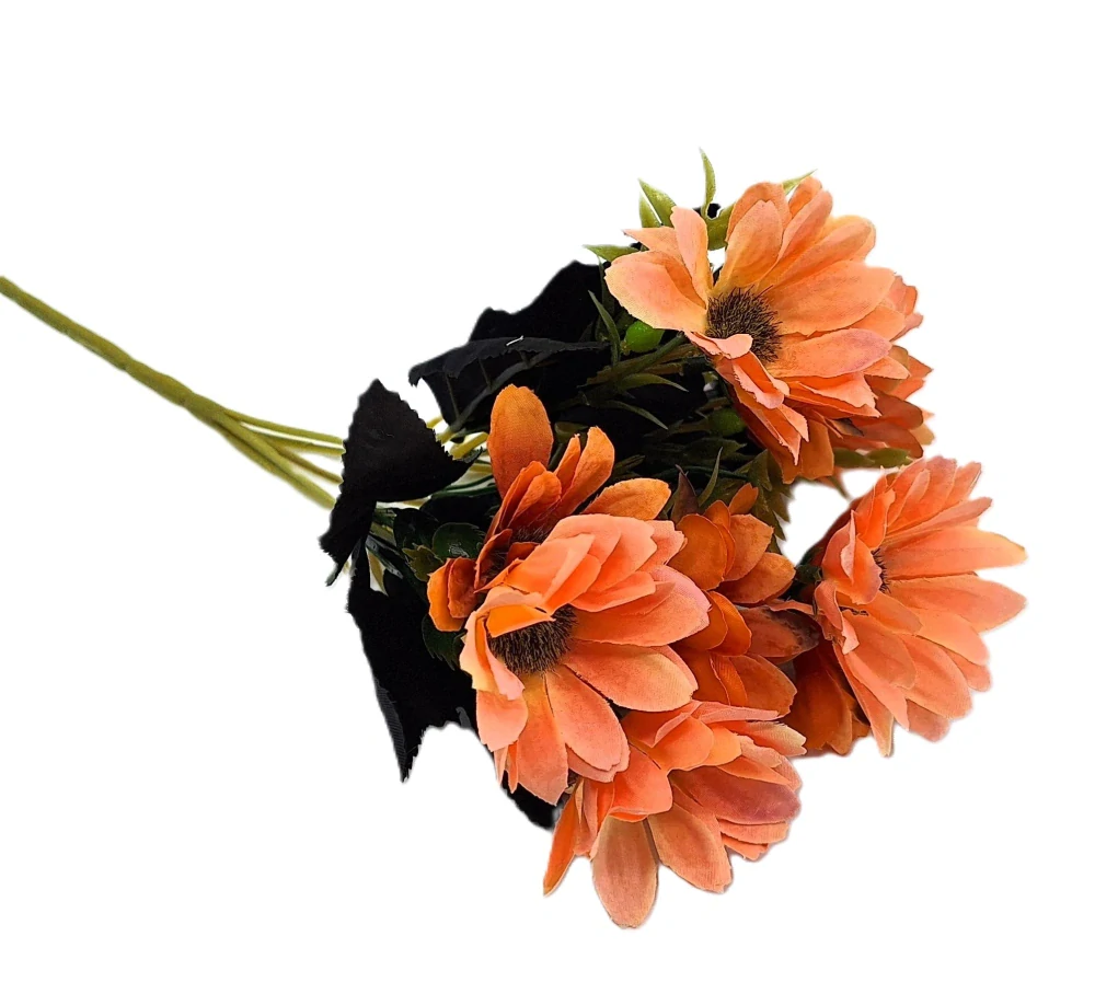 Kytice gazánie/list 28 cm, oranžová 