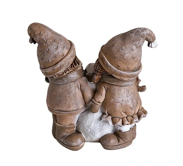 Děti se sněhulákem 12 cm, hnědá