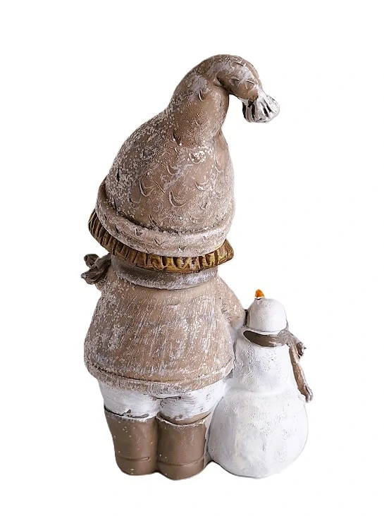 Sněhulák a chlapec 14 cm, hnědá
