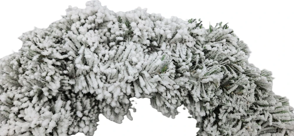 Věnec 27 cm chvojí, sníh (RS)