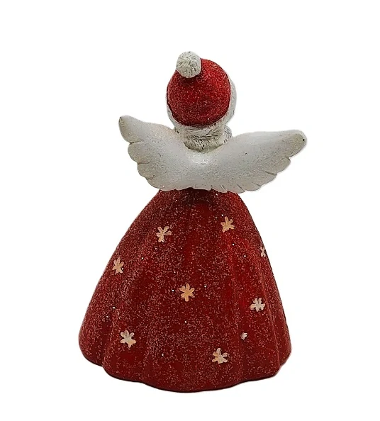 Víla vánoční 11 cm Vintage červená, vločka