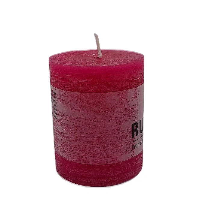 Svíčka 65x80 mm Rustic, červená