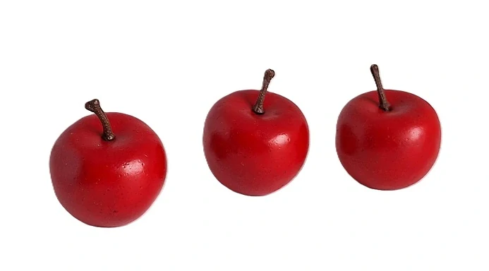 Jablka 3,5 cm červená matná, 3 ks